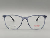Crystal Blue Rectangular Eyeglasses with Black Temple Detailing
