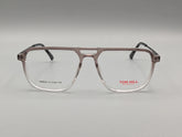 Transparent Rose Gold Rectangular Eyeglasses with Black Temple Arms