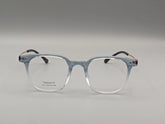 Crystal Clear Square Eyeglasses with Gold Metal Arms & Black Temple Tips