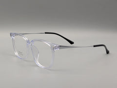 Crystal Clear Rectangular Eyeglasses with Black Temple Arms – Modern Optical Frames