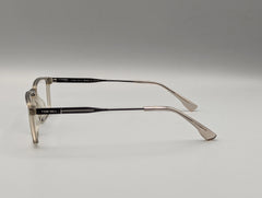 Elegant Transparent Champagne Rectangular Eyeglasses – Modern Full-Frame Optical Glasses