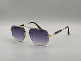 Elegant Gold Frame Sunglasses with Purple Gradient Lenses