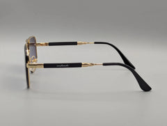 Elegant Gold Frame Sunglasses with Purple Gradient Lenses