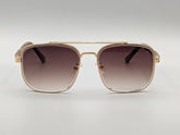 Elegant Gold Frame Sunglasses with Brown Gradient Lenses