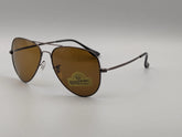 Classic Brown Aviator Sunglasses with Dark Metal Frame