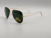 Classic Gold Aviator Sunglasses with Green Lenses