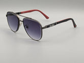 Modern Black & Red Sunglasses with Gradient Purple Lenses
