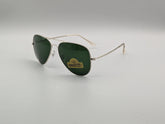 Classic Green Aviator Sunglasses with Silver Metal Frame