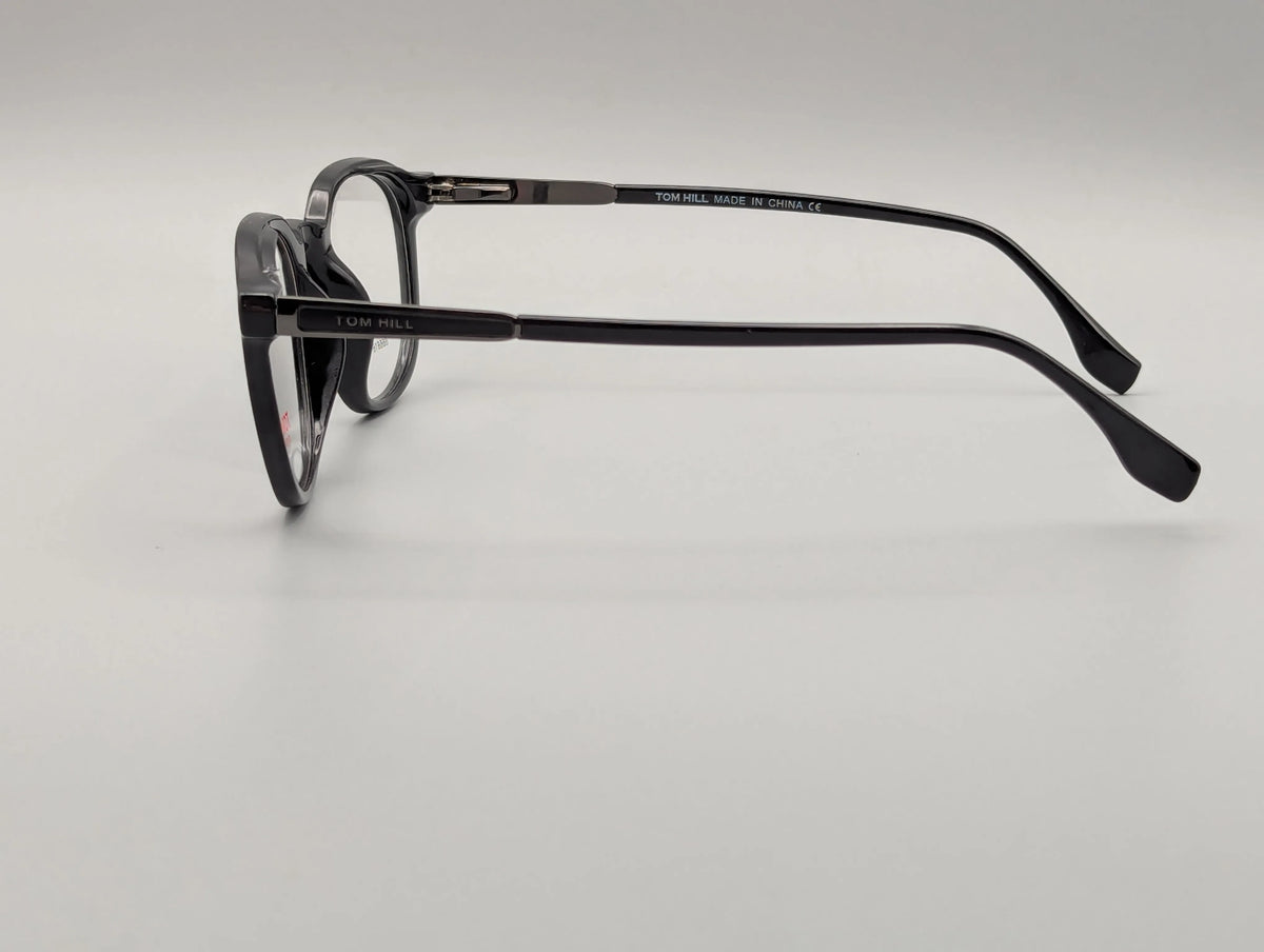 Classic Black Rectangular Eyeglasses with Sleek Minimalist Frame