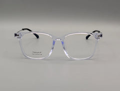 Crystal Clear Rectangular Eyeglasses with Black Temple Arms – Modern Optical Frames