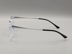 Crystal Clear Rectangular Eyeglasses with Black Temple Arms – Modern Optical Frames