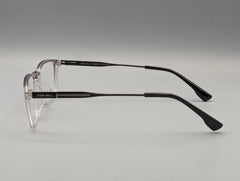 Clear Transparent Rectangular Eyeglasses – Modern Black Temple Optical Frames