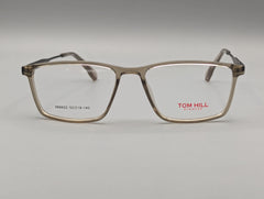 Elegant Transparent Champagne Rectangular Eyeglasses – Modern Full-Frame Optical Glasses