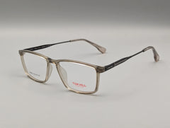 Elegant Transparent Champagne Rectangular Eyeglasses – Modern Full-Frame Optical Glasses