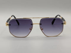 Elegant Gold Frame Sunglasses with Purple Gradient Lenses