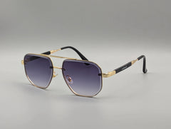 Elegant Gold Frame Sunglasses with Purple Gradient Lenses
