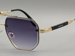 Elegant Gold Frame Sunglasses with Purple Gradient Lenses