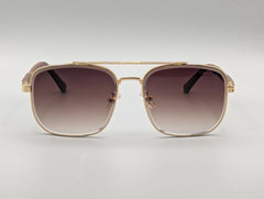 Elegant Gold Frame Sunglasses with Brown Gradient Lenses