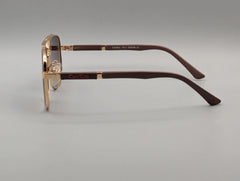 Elegant Gold Frame Sunglasses with Brown Gradient Lenses