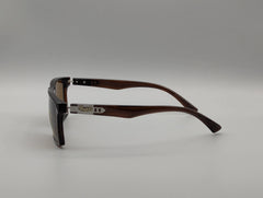 Classic Brown Rectangular Sunglasses with Dark Frame