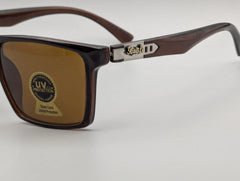 Classic Brown Rectangular Sunglasses with Dark Frame