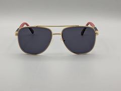 Elegant Gold Frame Sunglasses with Dark Blue Lenses