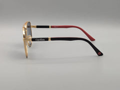 Elegant Gold Frame Sunglasses with Dark Blue Lenses