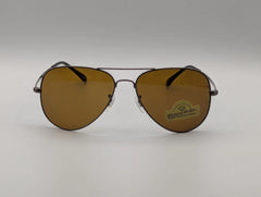Classic Brown Aviator Sunglasses with Dark Metal Frame