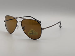 Classic Brown Aviator Sunglasses with Dark Metal Frame
