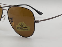 Classic Brown Aviator Sunglasses with Dark Metal Frame