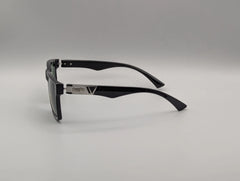 Classic Black Square Sunglasses with Green UV400 Lenses