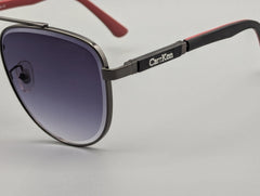 Modern Black & Red Sunglasses with Gradient Purple Lenses