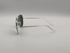 Classic Green Aviator Sunglasses with Silver Metal Frame
