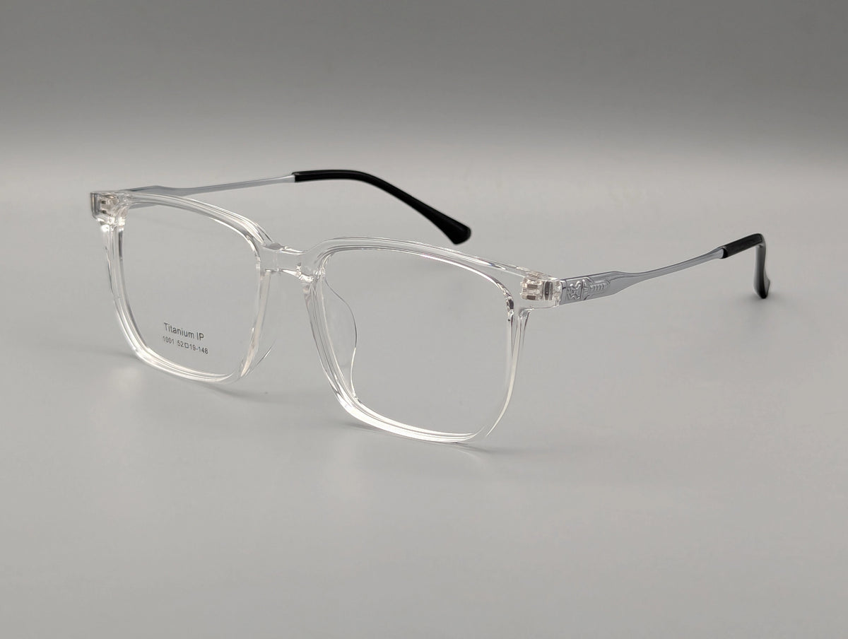 Clear Rectangle Titanium Optical Frame - 1001-CL